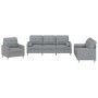 Sofa set with cushions 3 pieces light gray fabric by , Sofas - Ref: Foro24-3201258, Price: 704,37 €, Discount: %