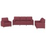 Sofa set with cushions 3 pieces red fabric by , Sofas - Ref: Foro24-3201264, Price: 701,13 €, Discount: %