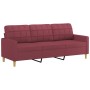 Sofa set with cushions 3 pieces red fabric by , Sofas - Ref: Foro24-3201264, Price: 701,13 €, Discount: %