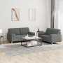 Sofa set with cushions 2 pieces dark gray fabric by , Sofas - Ref: Foro24-3201291, Price: 473,23 €, Discount: %