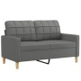 Sofa set with cushions 2 pieces dark gray fabric by , Sofas - Ref: Foro24-3201291, Price: 488,43 €, Discount: %