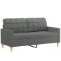 Sofa set with cushions 2 pieces dark gray fabric by , Sofas - Ref: Foro24-3201291, Price: 488,43 €, Discount: %