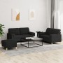 Sofa set with cushions 3 pieces black fabric by , Sofas - Ref: Foro24-3201302, Price: 552,89 €, Discount: %