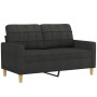 3-teilige Sofagarnitur aus schwarzem Stoff mit Kissen von , Sofas - Ref: Foro24-3201302, Preis: 544,71 €, Rabatt: %