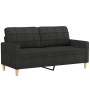 3-teilige Sofagarnitur aus schwarzem Stoff mit Kissen von , Sofas - Ref: Foro24-3201302, Preis: 544,71 €, Rabatt: %