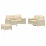 Sofagarnitur mit Kissen, 3-teilig, cremefarbener Stoff von , Sofas - Ref: Foro24-3201300, Preis: 560,68 €, Rabatt: %