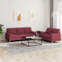 Sofa set with cushions 2 pieces red fabric by , Sofas - Ref: Foro24-3201328, Price: 547,13 €, Discount: %