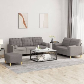 Sofa set with cushions 3 pieces taupe gray fabric by , Sofas - Ref: Foro24-3201337, Price: 616,11 €, Discount: %