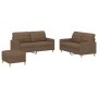 Sofa set with cushions 3 pieces brown fabric by , Sofas - Ref: Foro24-3201285, Price: 515,15 €, Discount: %