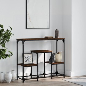 Oak brown engineered wood console table 89.5x28x76 cm by , Side tables - Ref: Foro24-833387, Price: 38,99 €, Discount: %