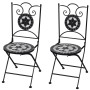 Folding bistro garden chairs 2 pcs ceramic black and white by vidaXL, Garden chairs - Ref: Foro24-41533, Price: 128,39 €, Dis...