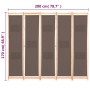 Divider screen with 5 brown fabric panels 200x170x4 cm by , Room dividers - Ref: Foro24-248181, Price: 85,66 €, Discount: %