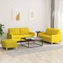 Sofa set with cushions 3 pieces light yellow fabric by , Sofas - Ref: Foro24-3201287, Price: 494,01 €, Discount: %