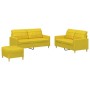 Sofa set with cushions 3 pieces light yellow fabric by , Sofas - Ref: Foro24-3201287, Price: 494,01 €, Discount: %