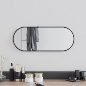 Black oval wall mirror 50x20 cm by , Mirrors - Ref: Foro24-348203, Price: 26,80 €, Discount: %