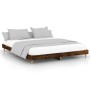 Smoked oak engineered wood bed frame 160x200cm by , Beds and slatted bases - Ref: Foro24-832026, Price: 124,18 €, Discount: %