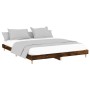 Smoked oak engineered wood bed frame 160x200cm by , Beds and slatted bases - Ref: Foro24-832026, Price: 124,18 €, Discount: %