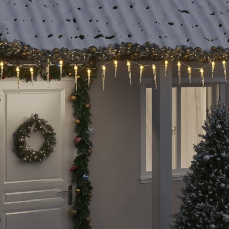 Christmas icicle lights 100 LED warm white acrylic PVC 10 m by , Christmas lights - Ref: Foro24-356227, Price: 31,99 €, Disco...