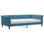 Sofa bed with blue velvet mattress 100x200 cm by , Beds and slatted bases - Ref: Foro24-3197753, Price: 343,56 €, Discount: %