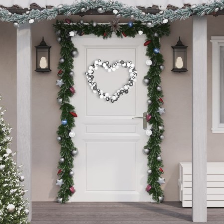 Corona de bolas de Navidad poliestireno blanco y gris 175 cm de , Adornos festivos - Ref: Foro24-356135, Precio: 36,99 €, Des...