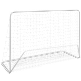 Soccer goal with white steel net 182x61x122 cm by vidaXL, soccer goals - Ref: Foro24-90684, Price: 33,99 €, Discount: %