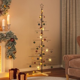 Black metal Christmas tree with wooden base 180 cm by , Christmas trees - Ref: Foro24-359605, Price: 49,48 €, Discount: %