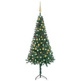 Árbol de Navidad artificial de esquina LED y bolas verde 180 cm de , Arboles de navidad - Ref: Foro24-3077944, Precio: 60,85 ...