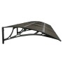 Black polycarbonate door canopy 400x75 cm by , Awnings - Ref: Foro24-153599, Price: 127,30 €, Discount: %