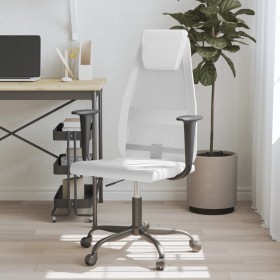 Office chair adjustable height mesh fabric and white PE leather by , Office chairs - Ref: Foro24-353025, Price: 70,99 €, Disc...