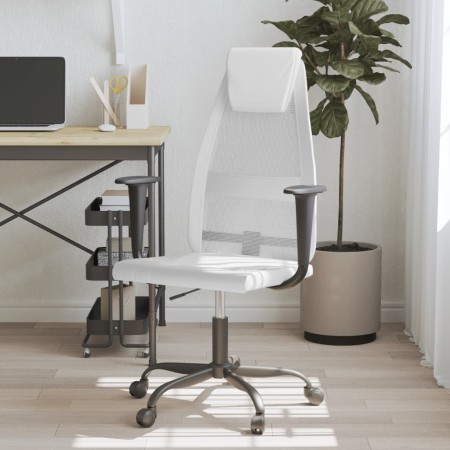 Silla de oficina altura ajustable tela malla y cuero PE blanco de , Sillas de oficina - Ref: Foro24-353025, Precio: 70,77 €, ...