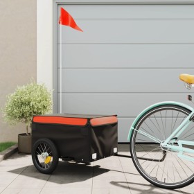 Black and orange iron bicycle trailer 30 kg by , Bicycle trailers - Ref: Foro24-94075, Price: 73,65 €, Discount: %