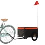 Schwarz-orangefarbener Fahrradanhänger aus Eisen, 30 kg von , Fahrradanhänger - Ref: Foro24-94075, Preis: 73,65 €, Rabatt: %