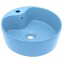 Lavabo lujo con rebosadero cerámica azul claro mate 36x13 cm de , Lavabos - Ref: Foro24-147033, Precio: 63,77 €, Descuento: %