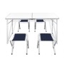 Mesa de camping plegable ajustable con 4 taburetes 120x60 cm de vidaXL, Mobiliario de camping - Ref: Foro24-41328, Precio: 57...