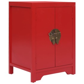 Mesita de noche madera de Paulownia rojo 38x28x52 cm de vidaXL, Mesitas de noche - Ref: Foro24-284074, Precio: 73,99 €, Descu...