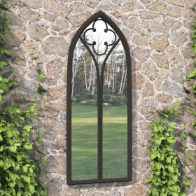 Black iron garden mirror for outdoors 100x45 cm by , Mirrors - Ref: Foro24-318350, Price: 115,99 €, Discount: %