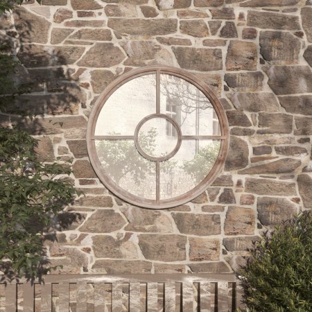 Sand iron round garden mirror for outdoor use 60x4 cm by , Mirrors - Ref: Foro24-318359, Price: 103,68 €, Discount: %