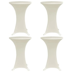 Mantel elástico para mesa alta 4 unidades color crema Ø70 cm de , Fundas - Ref: Foro24-279075, Precio: 42,31 €, Descuento: %