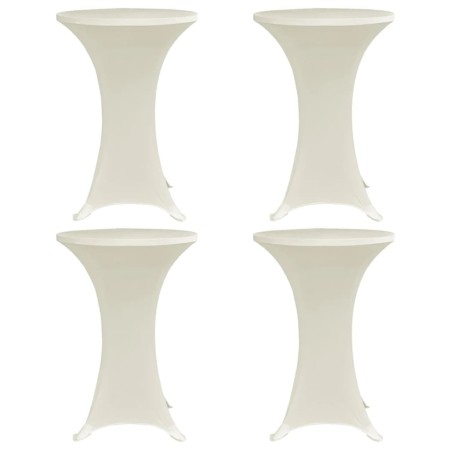 Mantel elástico para mesa alta 4 unidades color crema Ø70 cm de , Fundas - Ref: Foro24-279075, Precio: 42,31 €, Descuento: %