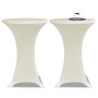 Elastic tablecloth for high table 4 units cream color Ø70 cm by , Covers - Ref: Foro24-279075, Price: 42,31 €, Discount: %