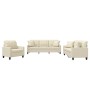 Cream-colored synthetic leather 3-piece sofa set with cushions by , Sofas - Ref: Foro24-3201349, Price: 635,54 €, Discount: %