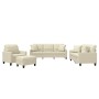 Cream-colored synthetic leather 4-piece sofa set with cushions by , Sofas - Ref: Foro24-3201354, Price: 692,00 €, Discount: %