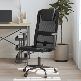 Silla de oficina altura ajustable tela malla y cuero PE negro de , Sillas de oficina - Ref: Foro24-353019, Precio: 80,50 €, D...