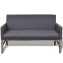 Bank with padded cushion, rubber wood, dark gray fabric by vidaXL, Sofas - Ref: Foro24-241664, Price: 256,94 €, Discount: %