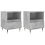 Mesitas noche 2 uds madera ingeniería gris hormigón 40x35x50 cm de , Mesitas de noche - Ref: Foro24-830613, Precio: 68,40 €, ...