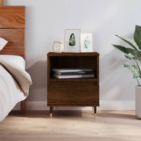 Oak brown engineered wood bedside table 40x35x50 cm by , Nightstands - Ref: Foro24-830618, Price: 41,99 €, Discount: %