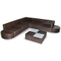 8-teiliges Gartenmöbel-Set und Kissen Kunstrattan braun von vidaXL, Gartensets - Ref: Foro24-41266, Preis: 760,67 €, Rabatt: %