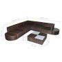 8-teiliges Gartenmöbel-Set und Kissen Kunstrattan braun von vidaXL, Gartensets - Ref: Foro24-41266, Preis: 760,67 €, Rabatt: %