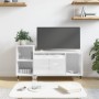 Glossy white plywood TV cabinet 100x35x55 cm by , TV Furniture - Ref: Foro24-831310, Price: 61,27 €, Discount: %