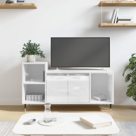 Mueble de TV madera contrachapada blanco brillo 100x35x55 cm de , Muebles TV - Ref: Foro24-831310, Precio: 62,99 €, Descuento: %